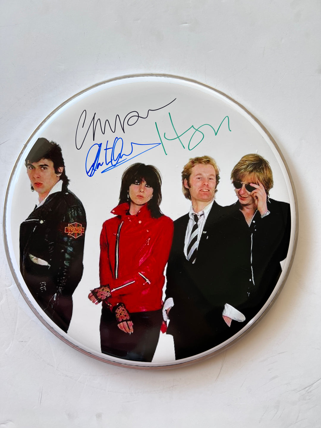 Chrissie Hynde and The Pretenders one-of-a-kind drum head signed with proof