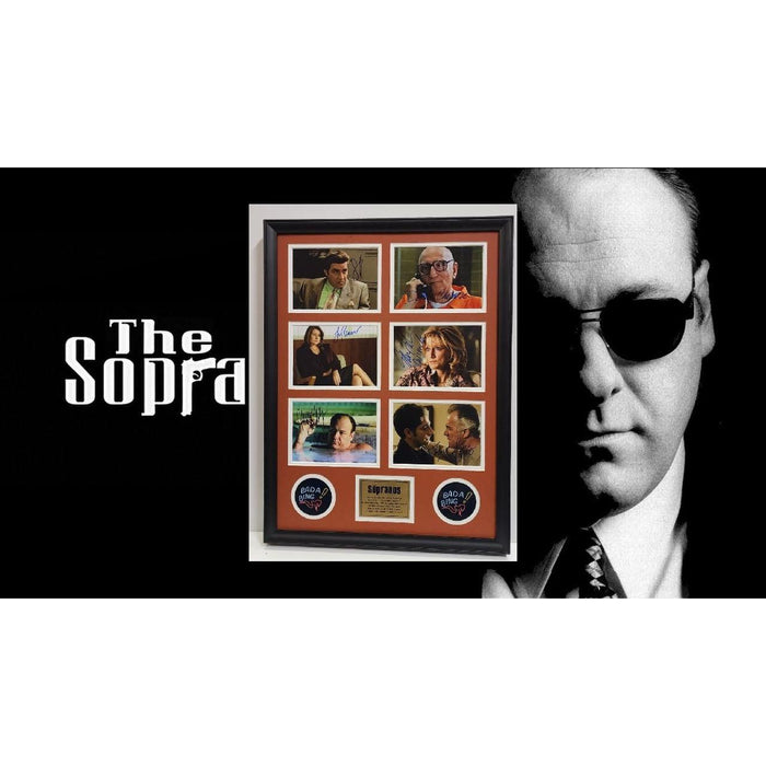 Dominic Chianese  " Uncle Jun James Gandolfini "Tony Soprano" The Sopranos 5x7 photos with Museum quality frame 22x28 signed with proof