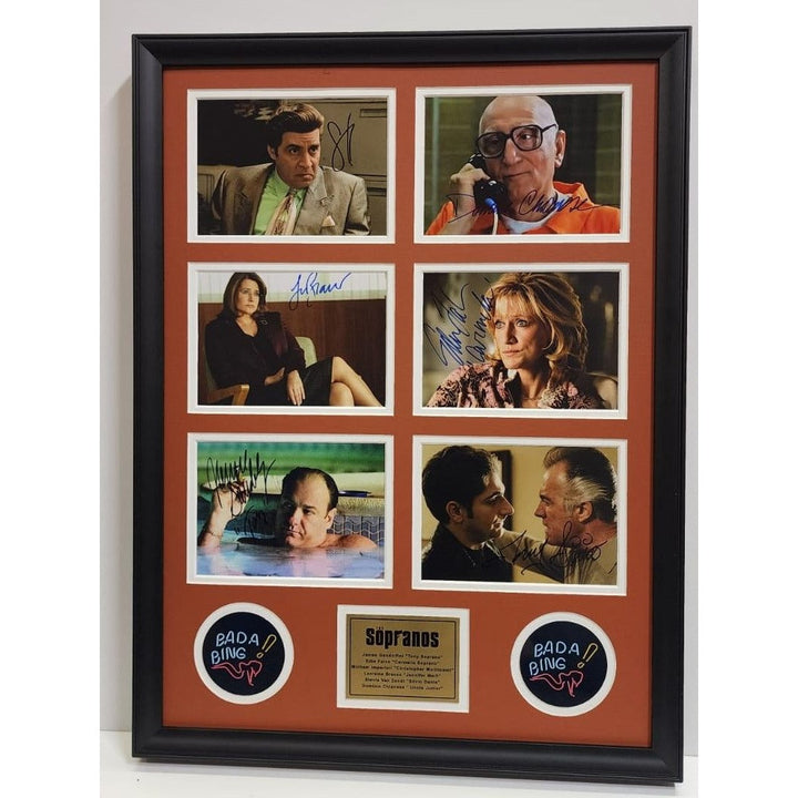 Dominic Chianese  " Uncle Jun James Gandolfini "Tony Soprano" The Sopranos 5x7 photos with Museum quality frame 22x28 signed with proof Awesome Artifacts