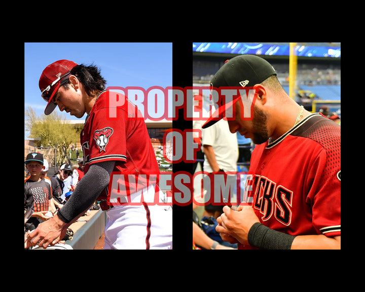 Corbin Carroll and Christian Walker Arizona Diamondbacks Rawlings MLB Baseball signed with proof and free acrylic display case