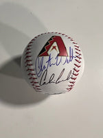 Load image into Gallery viewer, Corbin Carroll and Christian Walker Arizona Diamondbacks Rawlings MLB Baseball signed with proof and free acrylic display case
