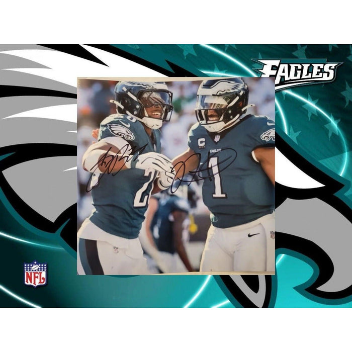 Philadelphia Eagles Saquon Barkley and Jalen Hurts 16x20 photo signed with proof
