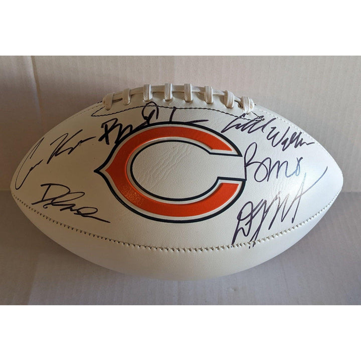 Chicago Bears Cole Kmet Deandre Swift Rome Odunze Ben Johnson Caleb Williams DJ Moore full size logo football signed with proof