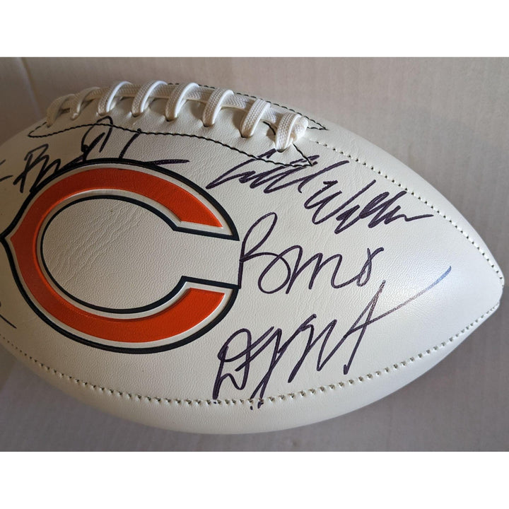 Chicago Bears Cole Kmet Deandre Swift Rome Odunze Ben Johnson Caleb Williams DJ Moore full size logo football signed with proof