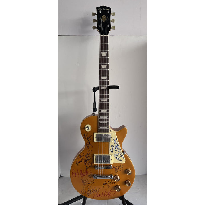 Bruce Springsteen Clarence Clemons Stevie Van Zandt Gold Les Paul electric guitar signed with proof