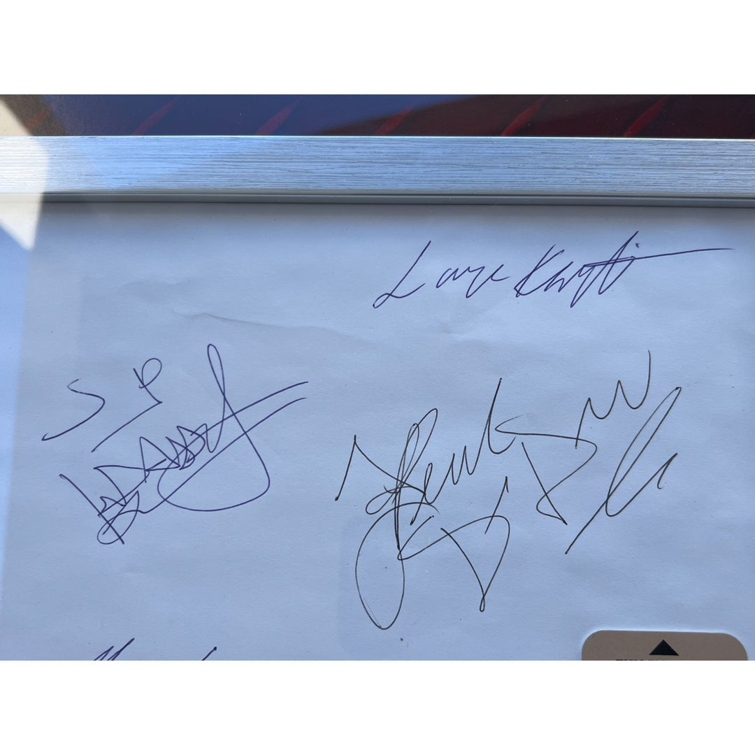 Death Row Records origonal stationary signed by (8) Tupac Shakur (Luxor Hotel Key),Calvin Broadus Jr. "Snoop Dog "34x22 museum quality frame