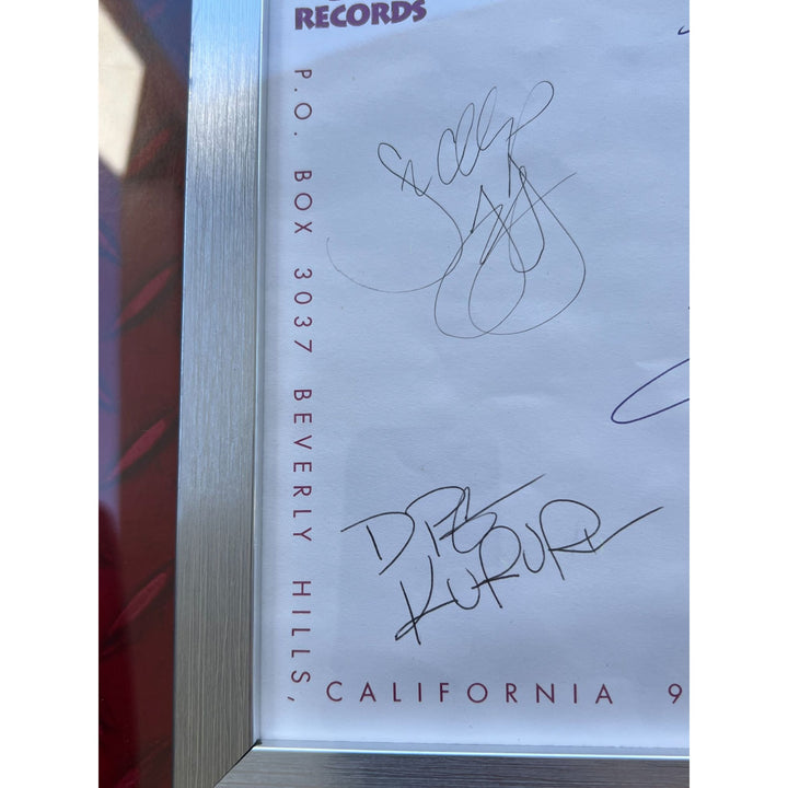 Death Row Records origonal stationary signed by (8) Tupac Shakur (Luxor Hotel Key),Calvin Broadus Jr. "Snoop Dog "34x22 museum quality frame