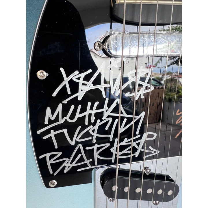 Travis Barker Tom DeLonge Mark Hoppus Blink-182 one of a kind full size telecaster electric guitar signed with proof.