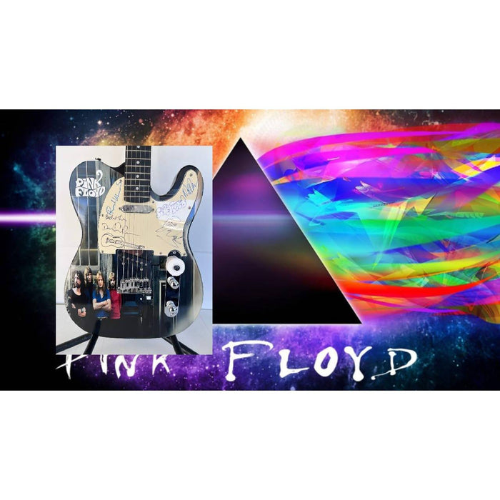 Pink Floyd Roger Waters David Gilmour Richard Wright Nick Mason "One of a Kind" telecaster full size electric guitar signed with proof