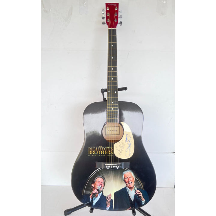 The Righteous Brothers Bill Medley and Bobby Hatfield one of a kind full size guitar signed with proof