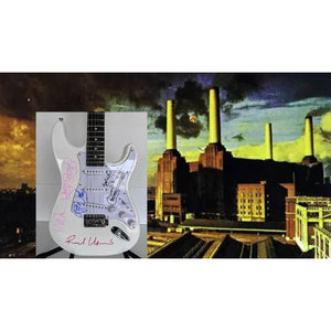 Pink Floyd Roger Waters David Gilmour Richard Wright Nick Mason electric guitar signed with proof .
