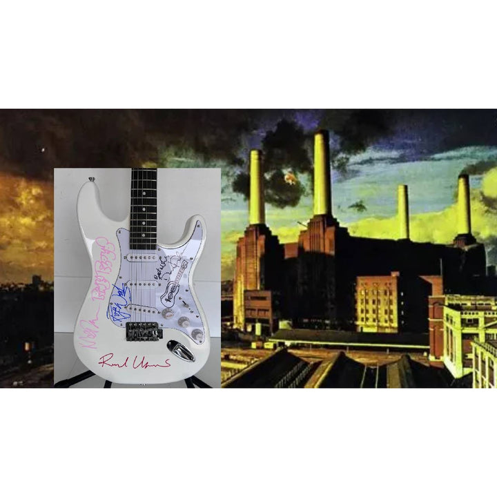 Pink Floyd Roger Waters David Gilmour Richard Wright Nick Mason electric guitar signed with proof ..