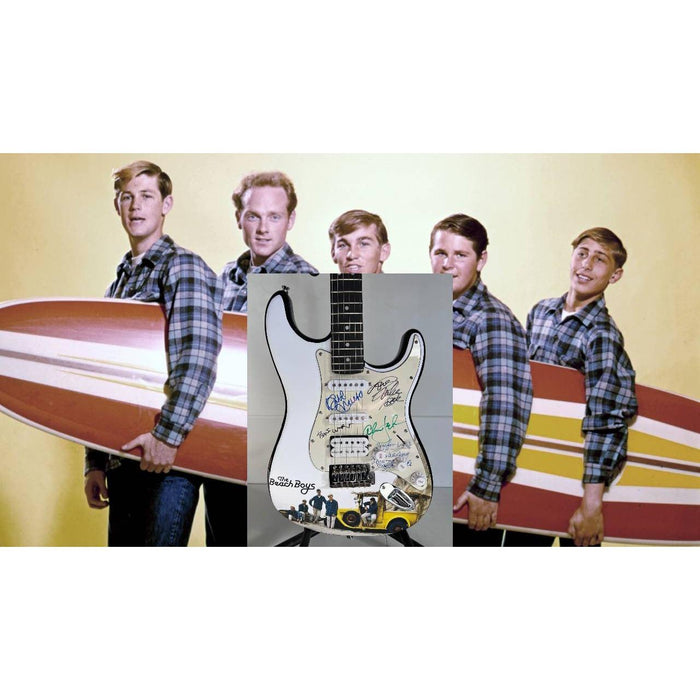 The Beach Boys full size Stratocaster one of a kind  electric guitar Brian Wilson, Mike Love, Al Jardine, David Marks (with lyrics)