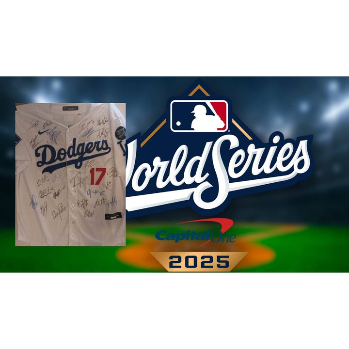 Los Angeles Dodgers Shohei Ohtani Freddie Freeman Mookie Betts 2025 team signed jersey with proof.