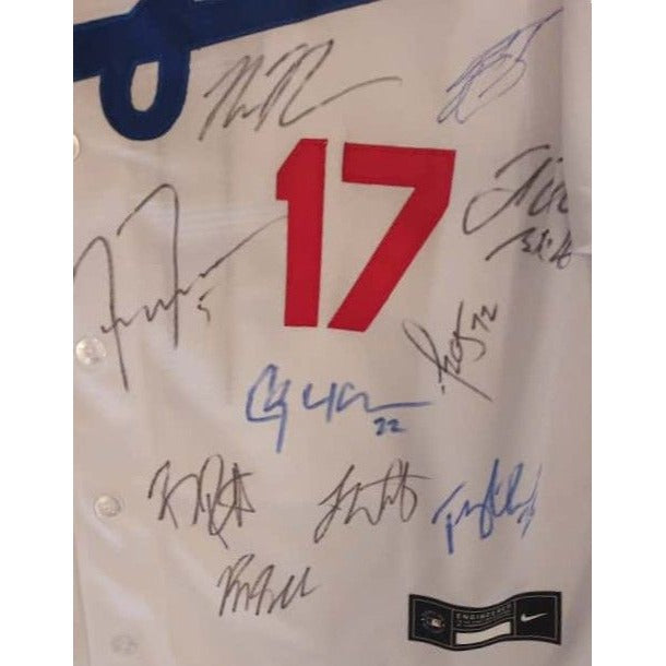 Los Angeles Dodgers Shohei Ohtani Freddie Freeman Mookie Betts 2025 team signed jersey with proof.