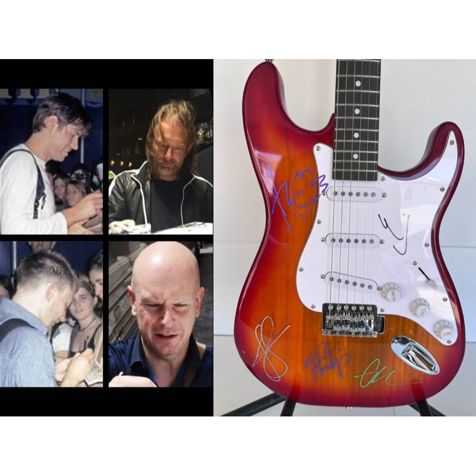 Thom Yorke Radiohead electric guitar signed with proof.