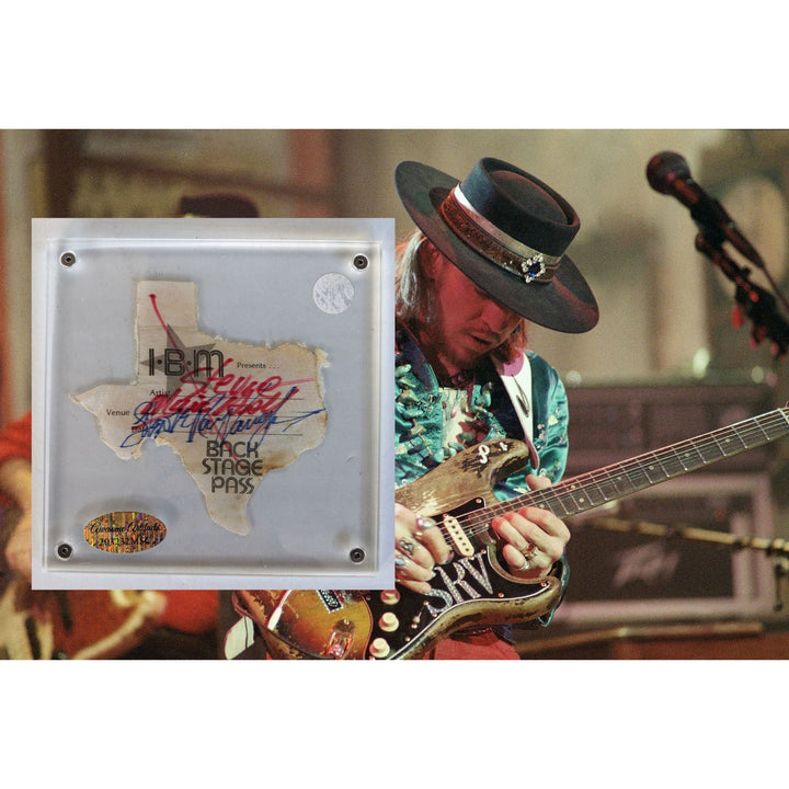 Stevie Ray Vaughan concert backstage pass signed with proof