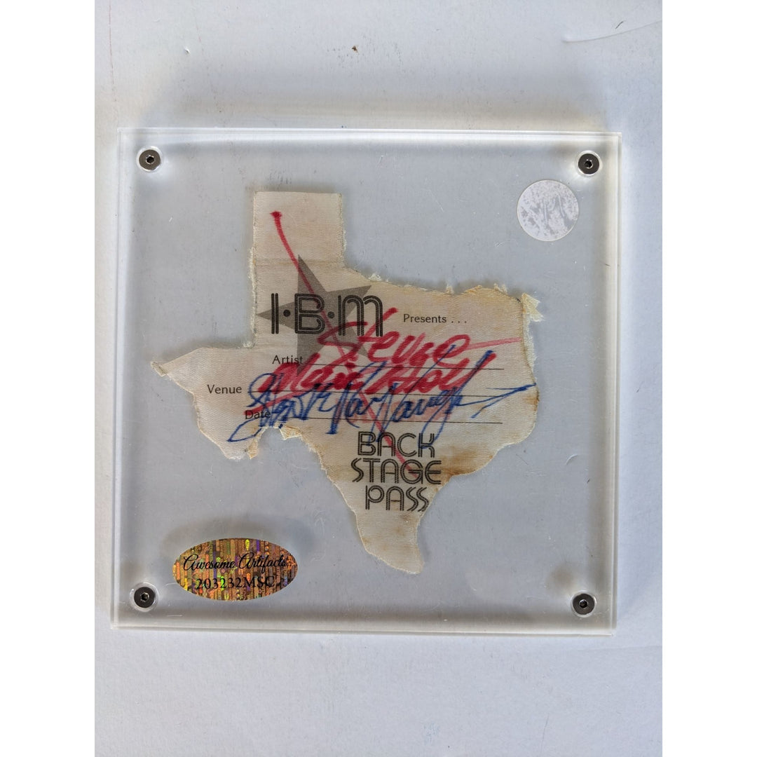 Stevie Ray Vaughan concert backstage pass signed with proof
