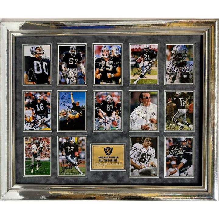 Los Angeles Raiders Oakland Raiders Al Davis Ted Hendricks Marcus Allen John Madden (14) 5x7 photo signed by the all-time greatest Raiders w