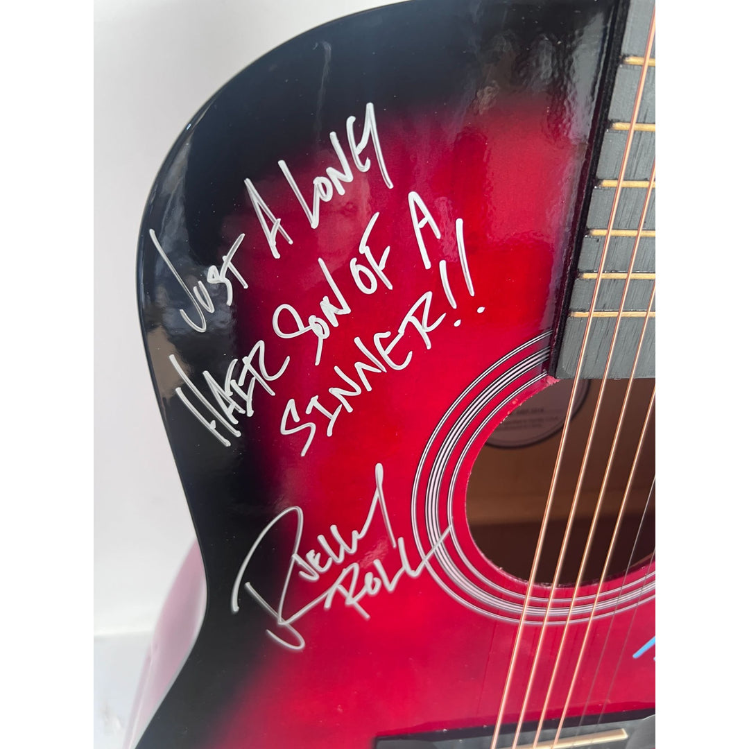 Jelly Roll signed "SON OF A SINNER" Hanswritten Lyric & Post Malone 38' acoustic guitar signed with proof