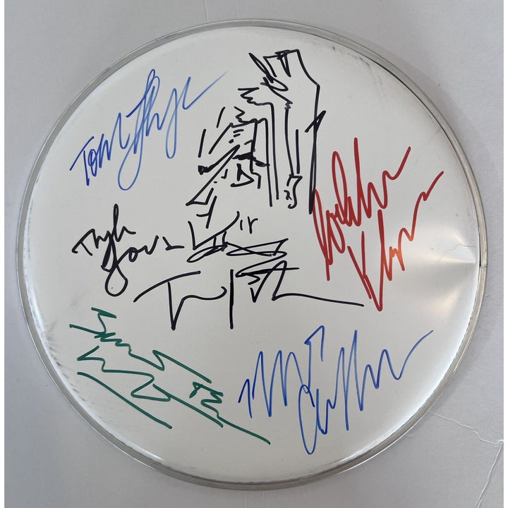 Tom Petty Belmont Trench Ron Blair Mike Campbell and the Heartbreakers drumhead signed with proof