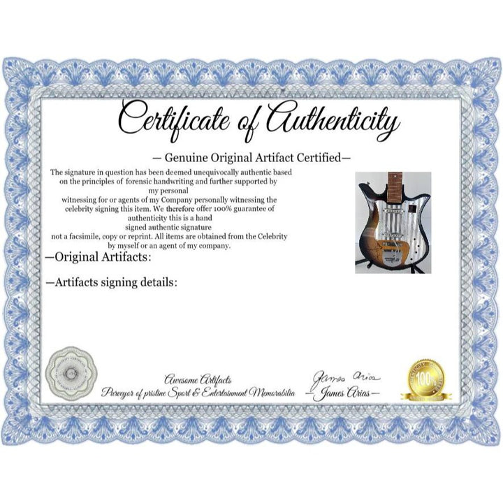 Freddie Mercury Brian May, Roger Taylor, John Deacon Queen vintage guitar signed with proof.