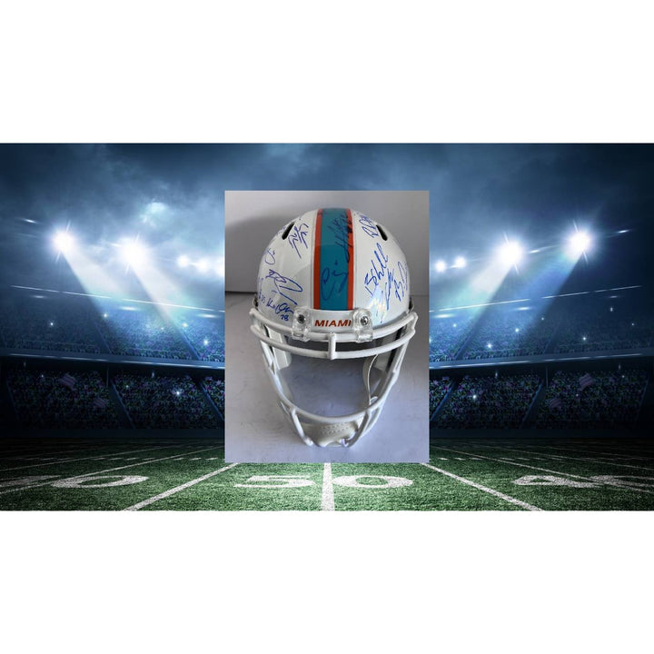 Tua Tagovailoa Tyreek Hill 2022/23 Miami Dolphins team signed helmet Riddell Speed full size helmet signed with proof