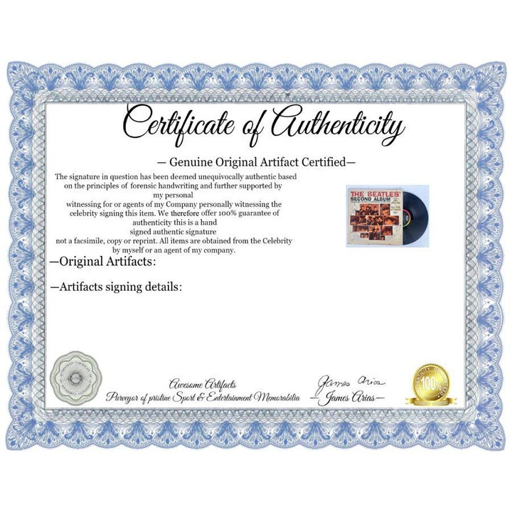 The Beatles "Second Album" 1964 original lp signed with proof.