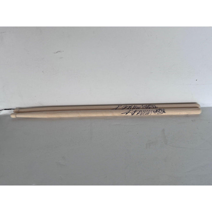 Rick Allen Def Leppard legendary drummer pair of drumsticks signed with proof