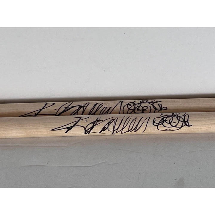Rick Allen Def Leppard legendary drummer pair of drumsticks signed with proof