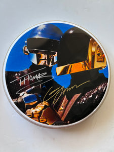 Daft Punk Thomas Bangalter and Guy-Manuel de Homem-Christo of 'Daft Punk' one-of-a-kind drum head signed with proof