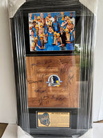 Load image into Gallery viewer, Dallas Mavericks Dirk Nowitzki, Jason Kidd 2010-11 NBA champions Team parquet floor board signed &amp; framed 32x18in with proof
