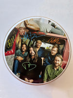 Load image into Gallery viewer, David Grohl, Taylor Hawkins Foo Fighters one-of-a-kind drumhead signed with proof
