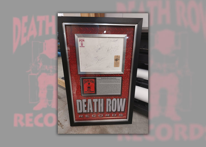 Tupac Shakur, Calvin Broadus Jr. Snoop Dogg, Andre Romelle Young Dr. Dre, Dwayne Hale Nate Dogg, Suge Knight Death Row original stationary signed   with proof