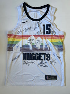 Denver Nuggets Nicola Jokic, Jamal Murray 2022-23 Team signed jersey with proof