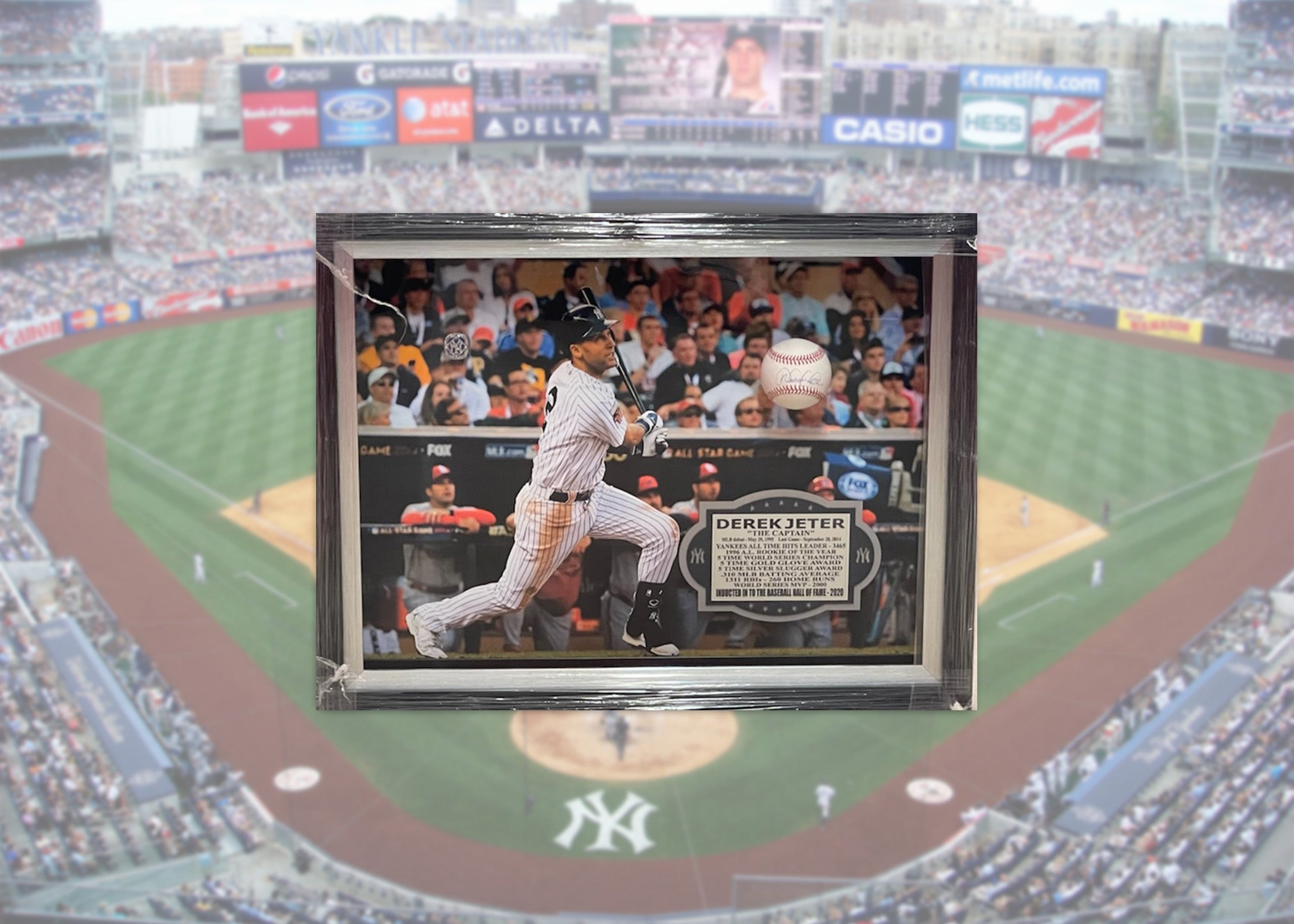 Sold at Auction: SIGNED AND FRAMED DEREK JETER 2000 WORLD SERIES