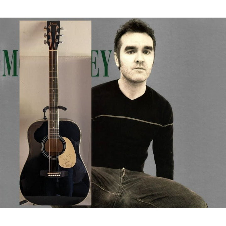 Patrick Morrissey lead singer The Smiths 41' full size acoustic guitar signed with proof