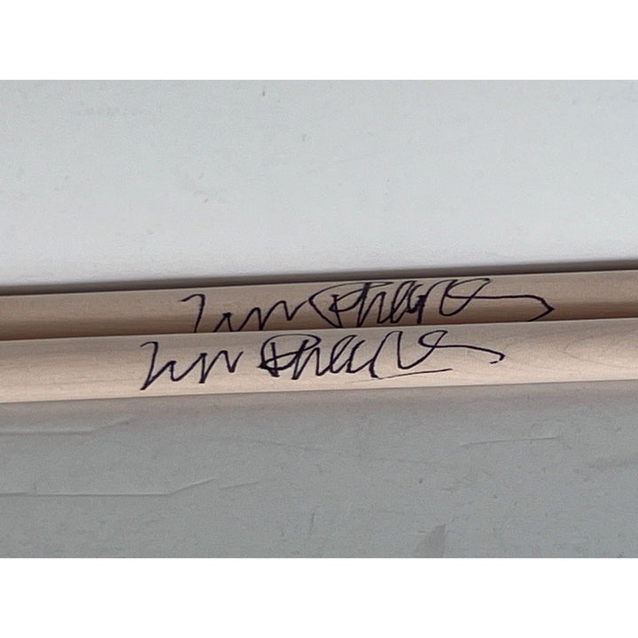 Phil Collins legendary drummer Genesis pair of drumsticks signed with proof