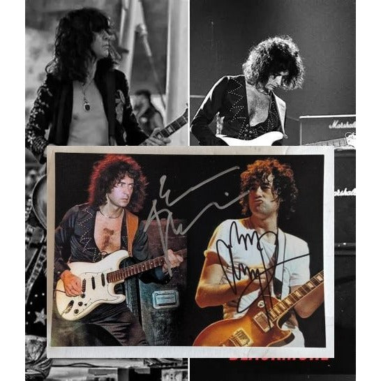 Jimmy Page & Ritchie Blackmore 5x7 photo signed with proof