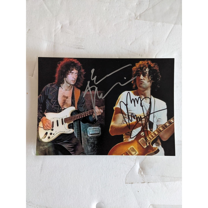 Jimmy Page & Ritchie Blackmore 5x7 photo signed with proof