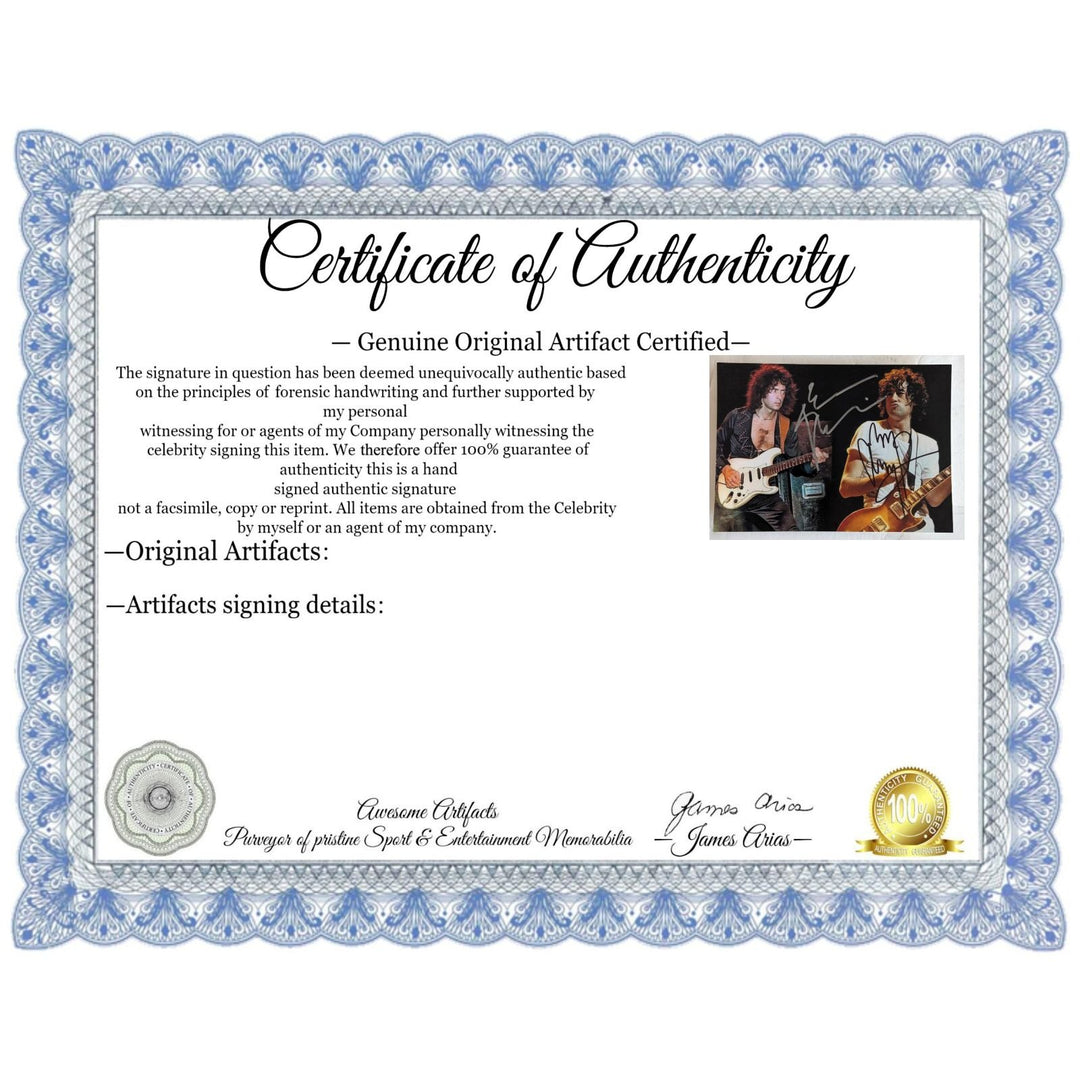 Jimmy Page & Ritchie Blackmore 5x7 photo signed with proof