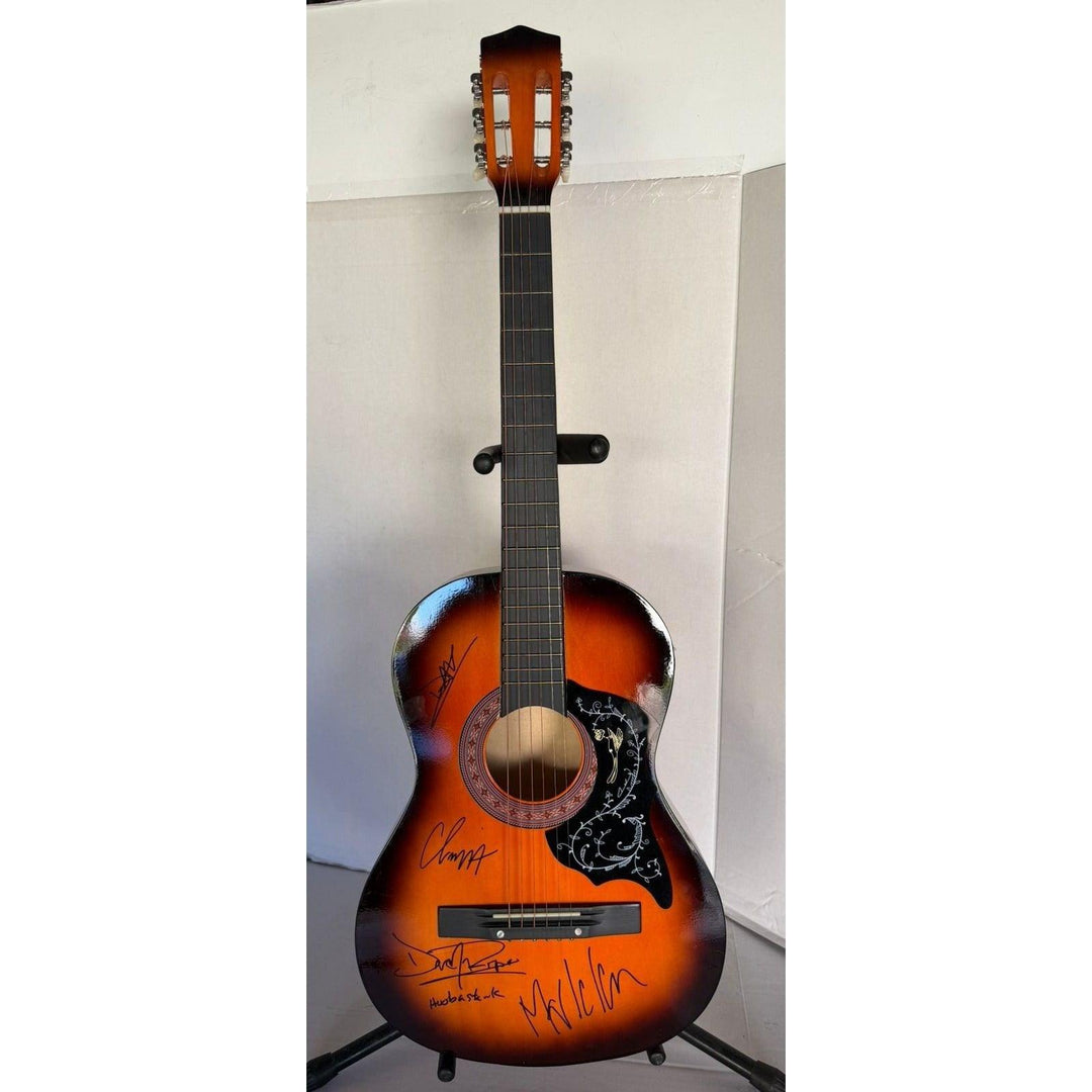 Hoobastank  Doug Robb, Dan Estrin,Chris Hesse, Markku Lappalainen vintage acoustic guitar signed with proof
