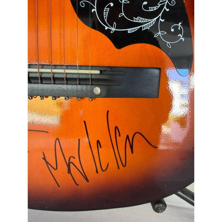 Hoobastank  Doug Robb, Dan Estrin,Chris Hesse, Markku Lappalainen vintage acoustic guitar signed with proof