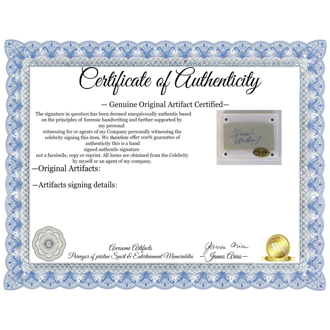 Jimi Hendrix Vintage autograph book page signed with proof