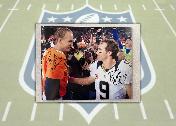 Drew Brees and Peyton Manning 8x10 photo signed with proof