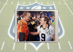 Drew Brees and Peyton Manning 8x10 photo signed with proof
