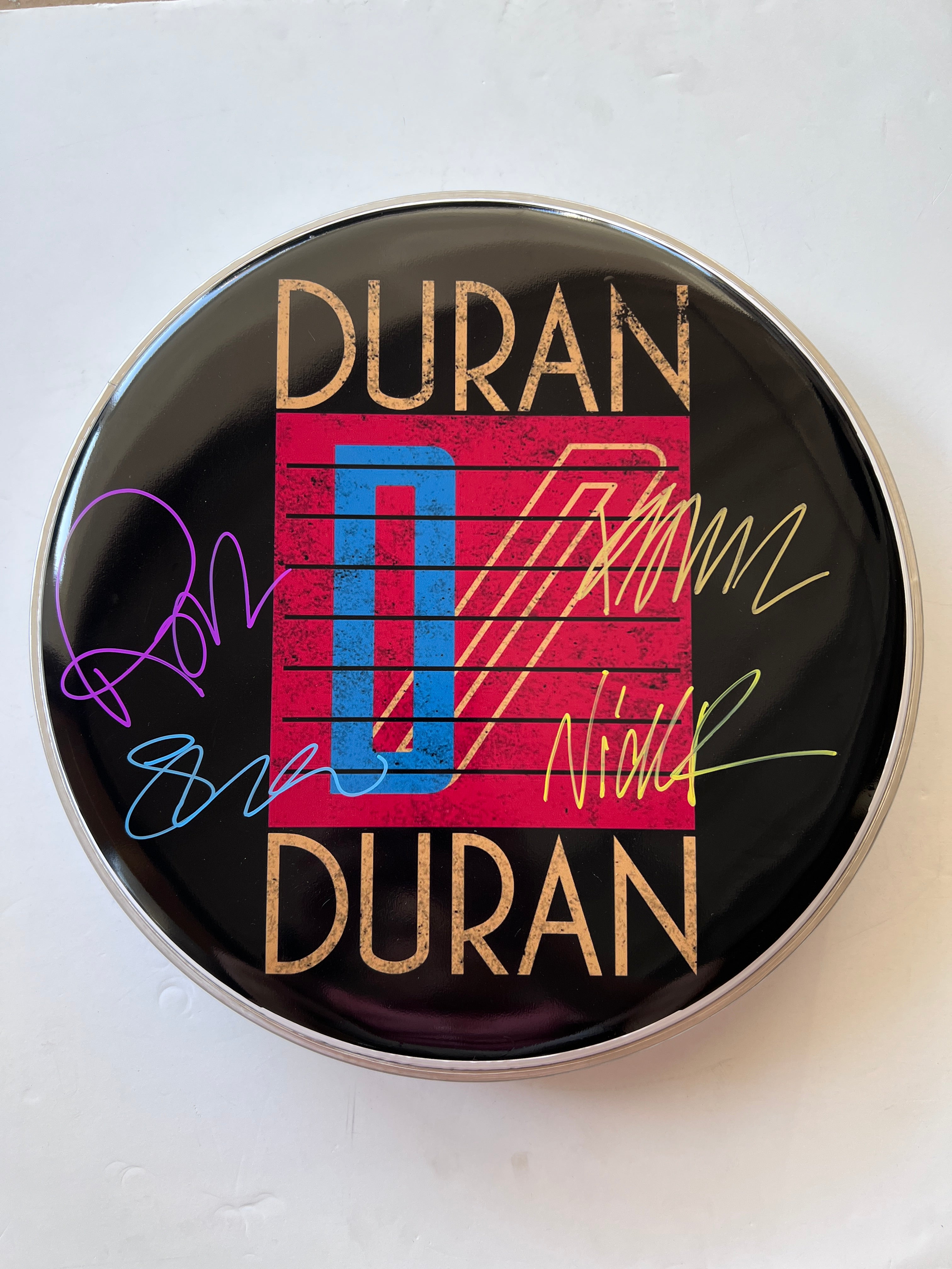 Duran Duran drumhead one-of-a-kind drumhead signed with proof