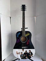 Load image into Gallery viewer, Duran Duran Simon Le Bon, John Taylor, Nick Rhodes Roger Taylor and Andy Taylor one-of-a-kind full size acoustic guitar signed with proof
