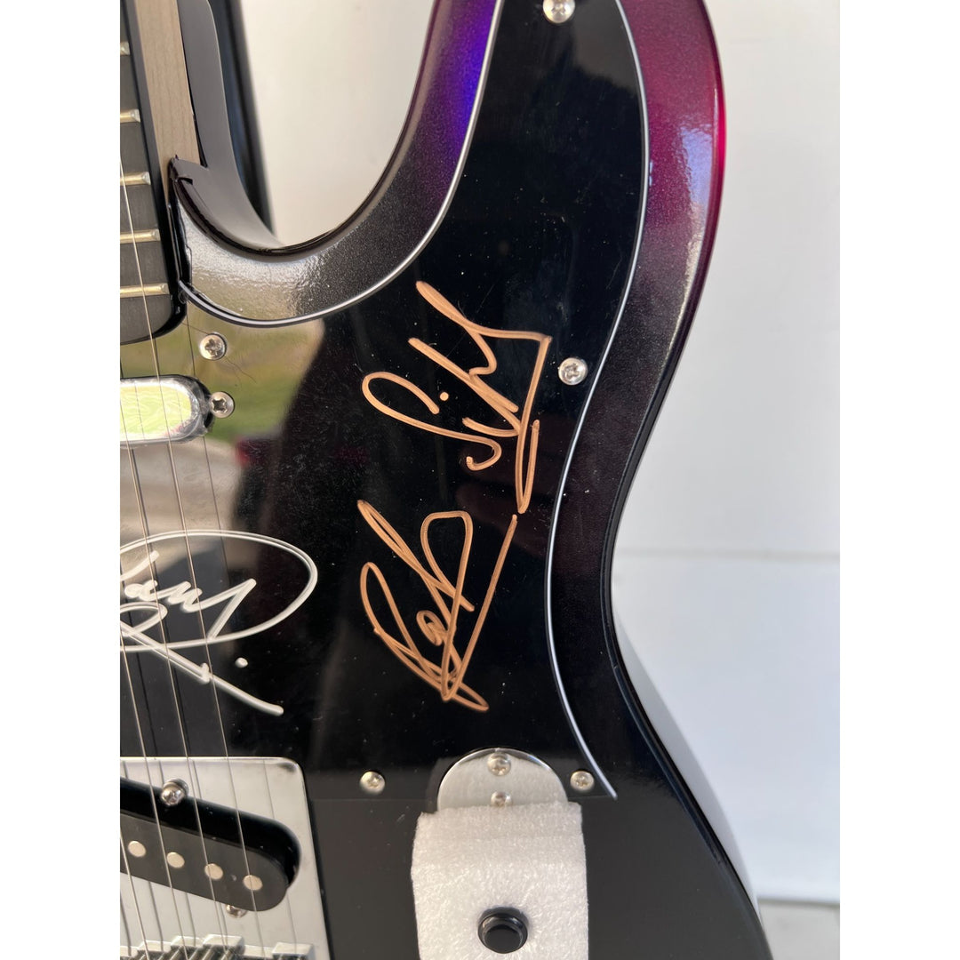 Barry, Robin and Maurice Gibb the Bee Gees  One of a Kind" telecaster full size electric guitar signed with proof.