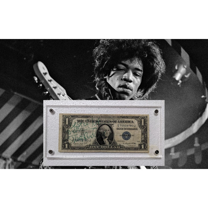 Jimi Hendrix Vintage authentic signed US Silver certificate dollar bill
